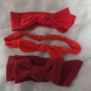 Set Of 3 Red Knotted Headbands for Kids